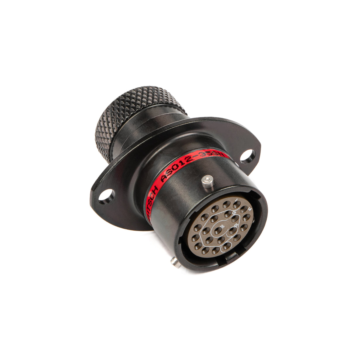 AS012-35SN - AS Series - Receptacle Kit - Shell Size 12, 22 Cavity, Size 22 Socket, 22-26 AWG, Flange, Red