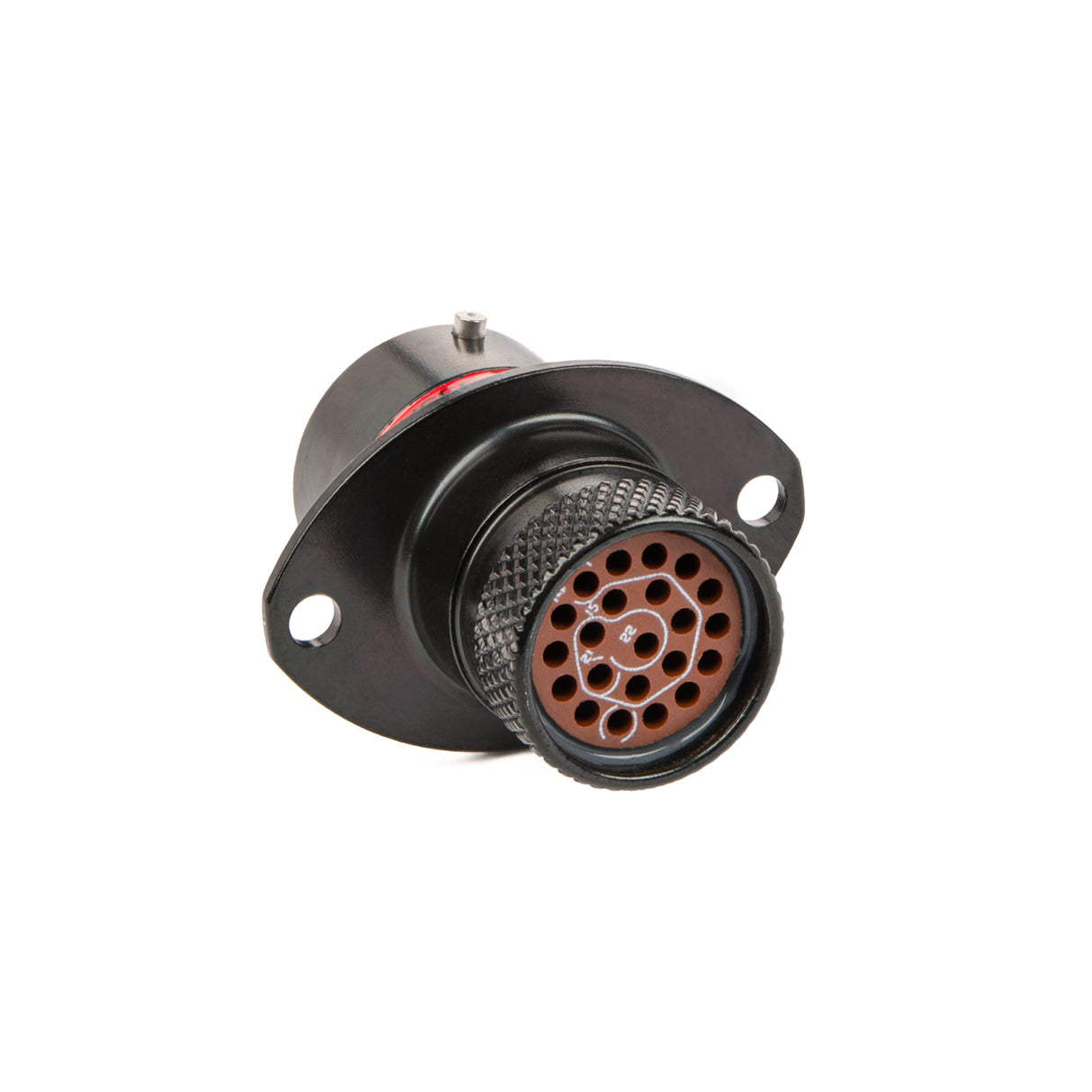 AS012-35SN - AS Series - Receptacle Kit - Shell Size 12, 22 Cavity, Size 22 Socket, 22-26 AWG, Flange, Red