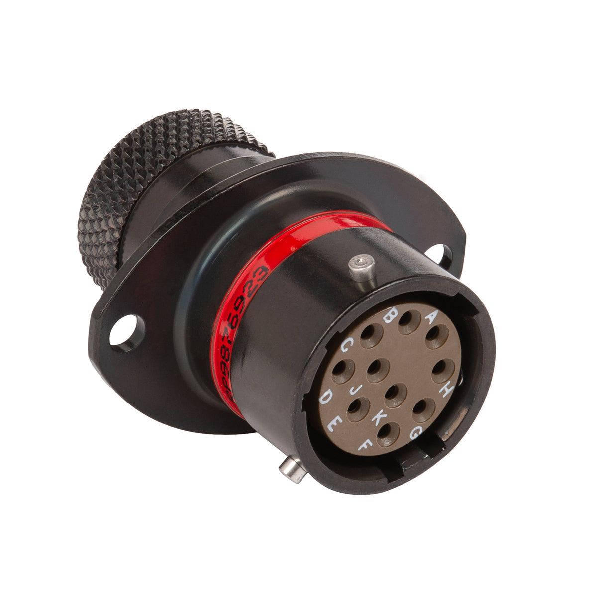 AS012-98SN - AS Series - Receptacle - Shell Size 12, 10 Cavity, Size 20 Sockets, 18-24 AWG, Flange, Red