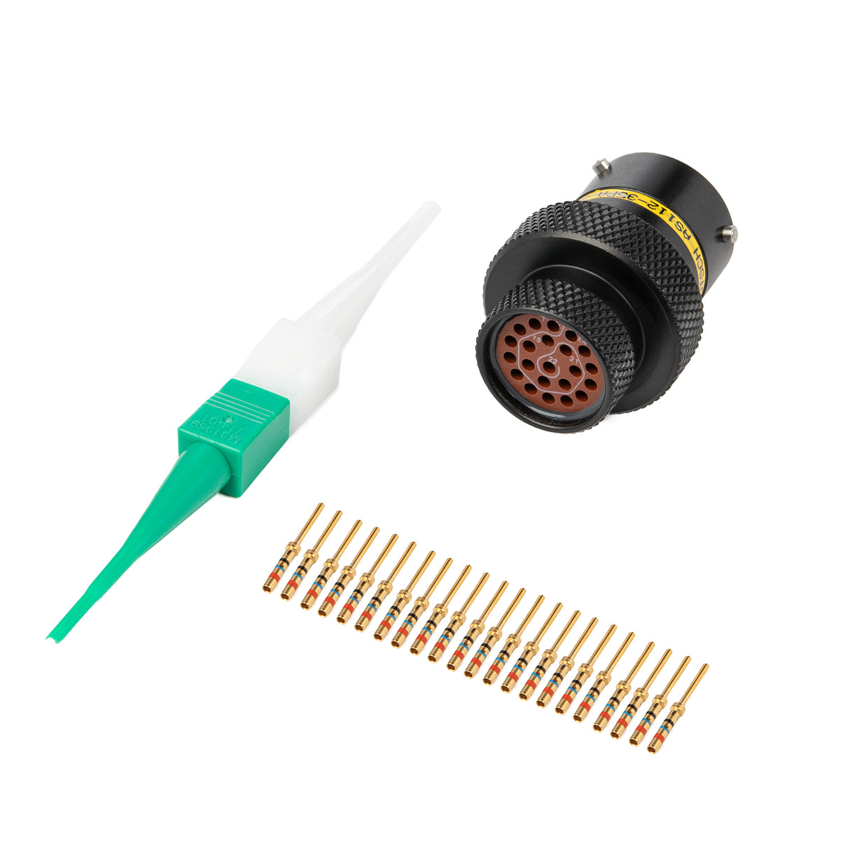 AS112-35PA - AS Series - Inline Receptacle Kit - Shell Size 12, 22 Cavity, Size 22 Pins, 22-26 AWG, Yellow