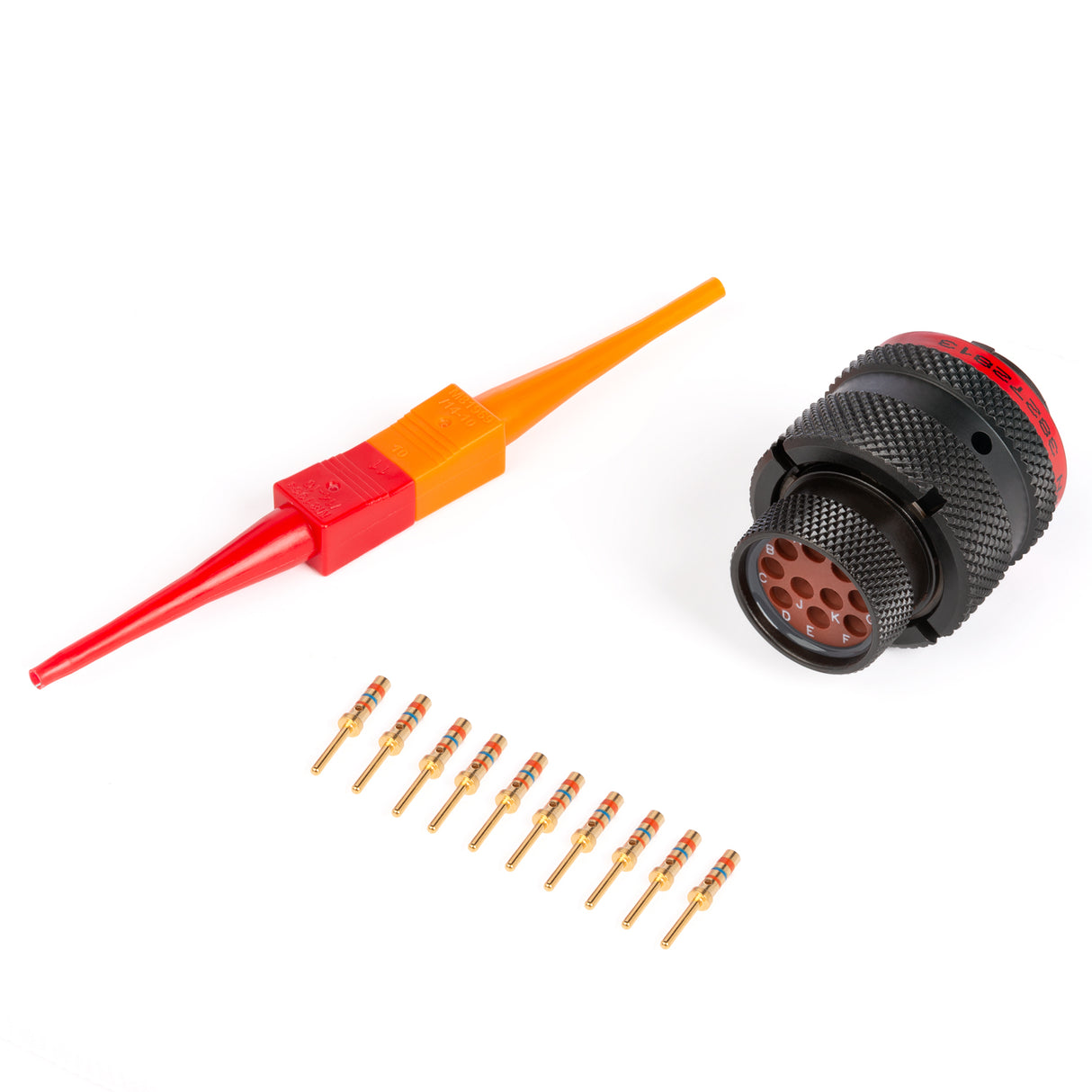 AS612-98PN - AS Series - Plug Kit - Shell Size 12, 10 Cavity, Size 20 Pins, 18-24 AWG, Red