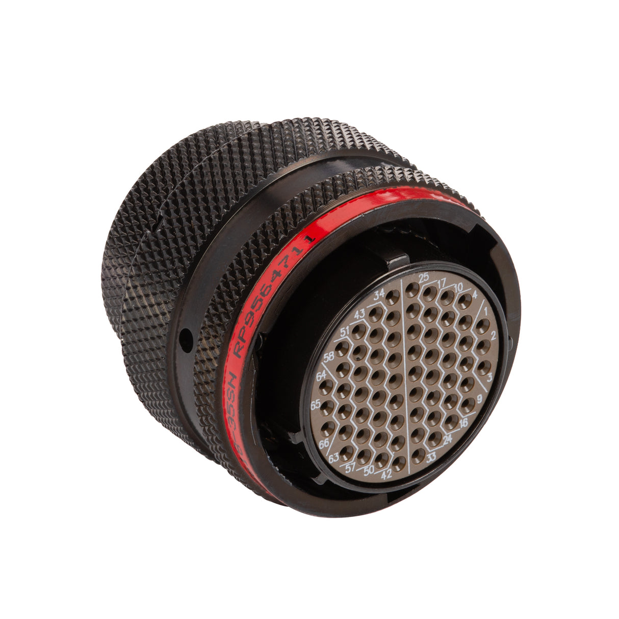 AS618-35SN - AS Series - Plug - Shell Size 18, 66 Cavity, Size 22 Sockets, 22-26 AWG, Red