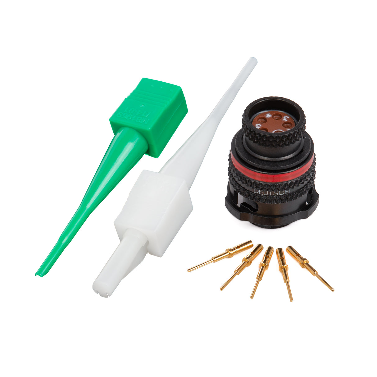 ASL006-05PN-HE - Autosport AS Microlite Series - 5 Pin Receptacle Kit - Flange Mount, Black/Red stripe