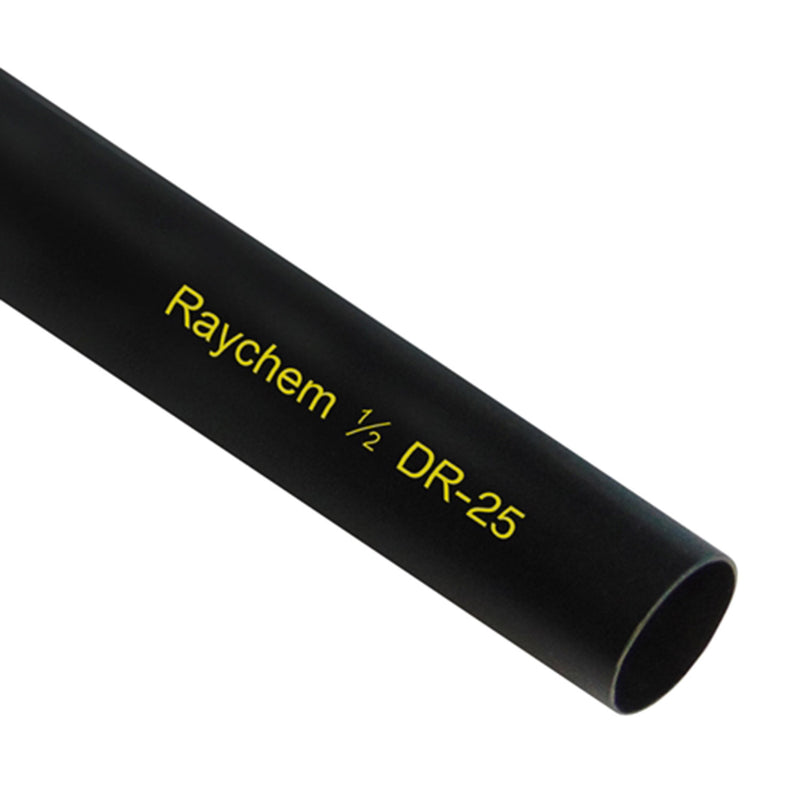 DR 25 1 2 0 RAYCHEM DR25 HEATSHRINK TUBING 1 2 BLACK W YELLOW dr-25-1-2-0-raychem-dr25-heatshrink-tubing-1-2-black-w-yellow