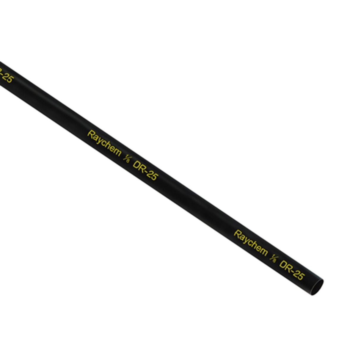 DR-25-1/8-0 - RAYCHEM® DR25 HEATSHRINK TUBING - 1/8" - BLACK W/ YELLOW PRINT