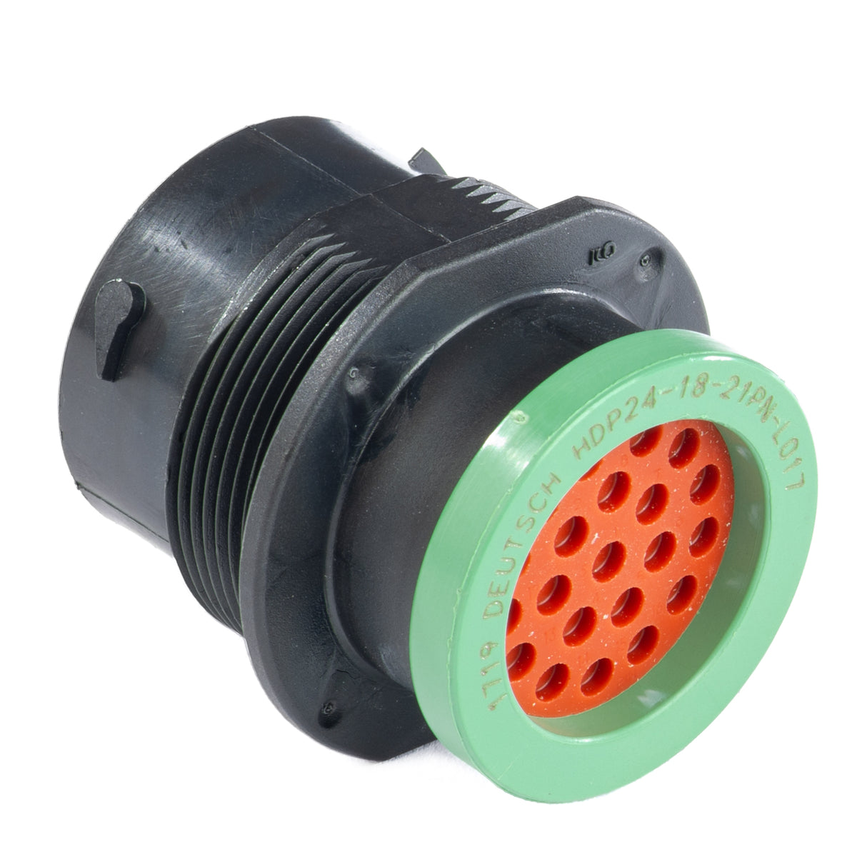 HDP24-18-21PN-L017 - HDP20 Series - 21 Pin Receptacle - 18 Shell - N Seal - Ring Adapter - Flange