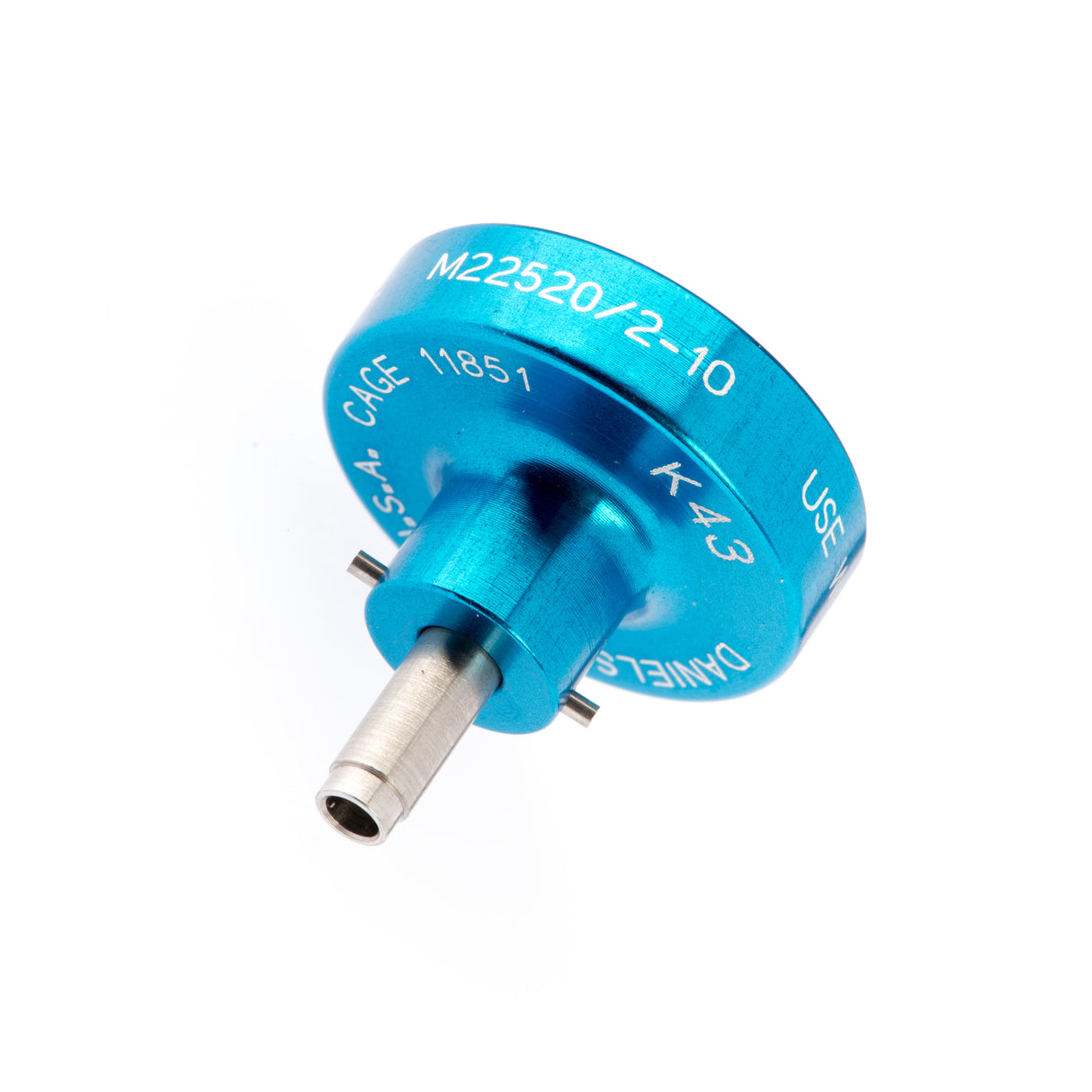 K43 - AFM8 Crimper Positioner - Pin & Socket #38941-20/38943-20 - Size 20 Contacts - 20-24AWG - Blue