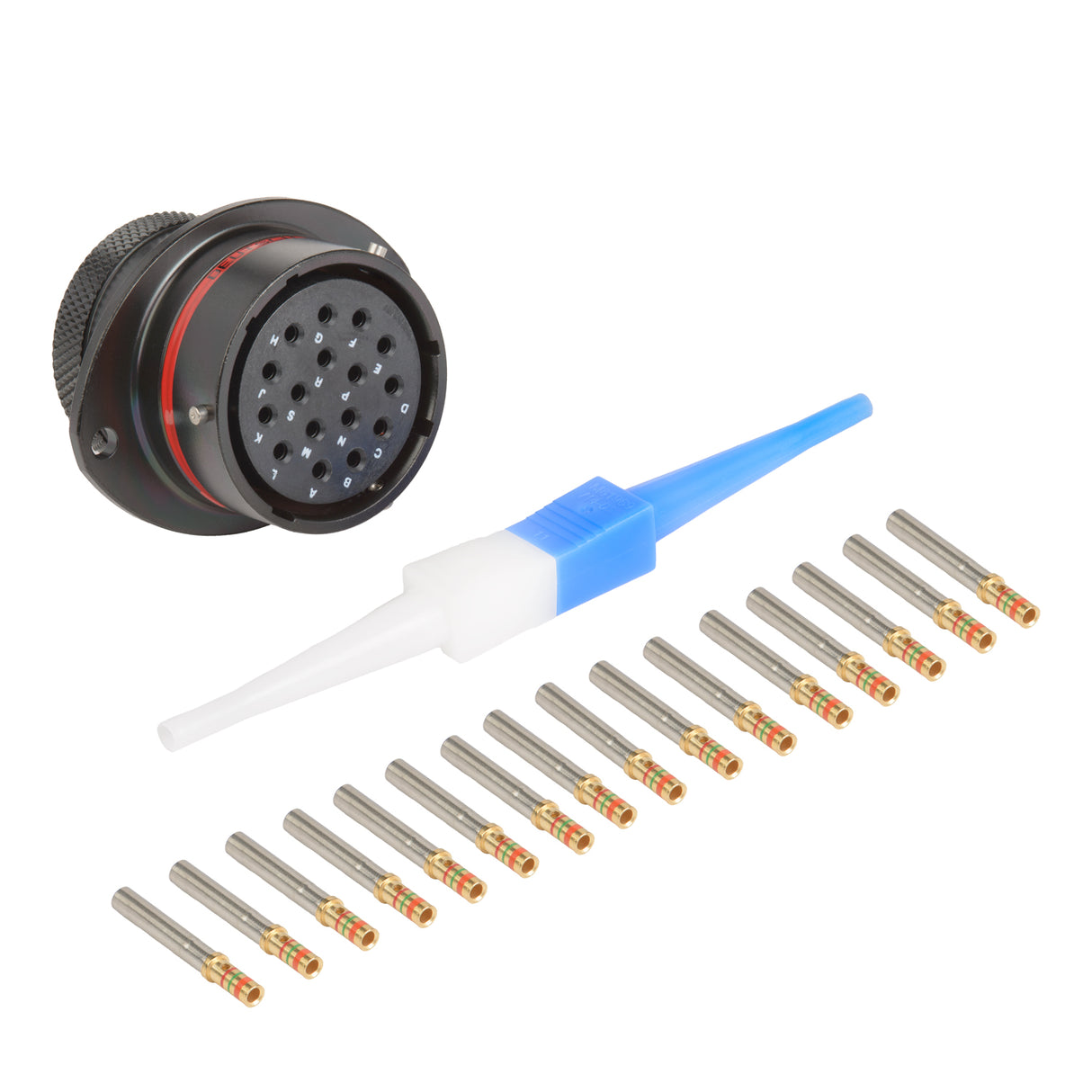 AS020-16SN - AS Series - Receptacle Kit - Shell Size 20, 16 Cavity, Size 16 Sockets, 14-20 AWG, Flange, Red