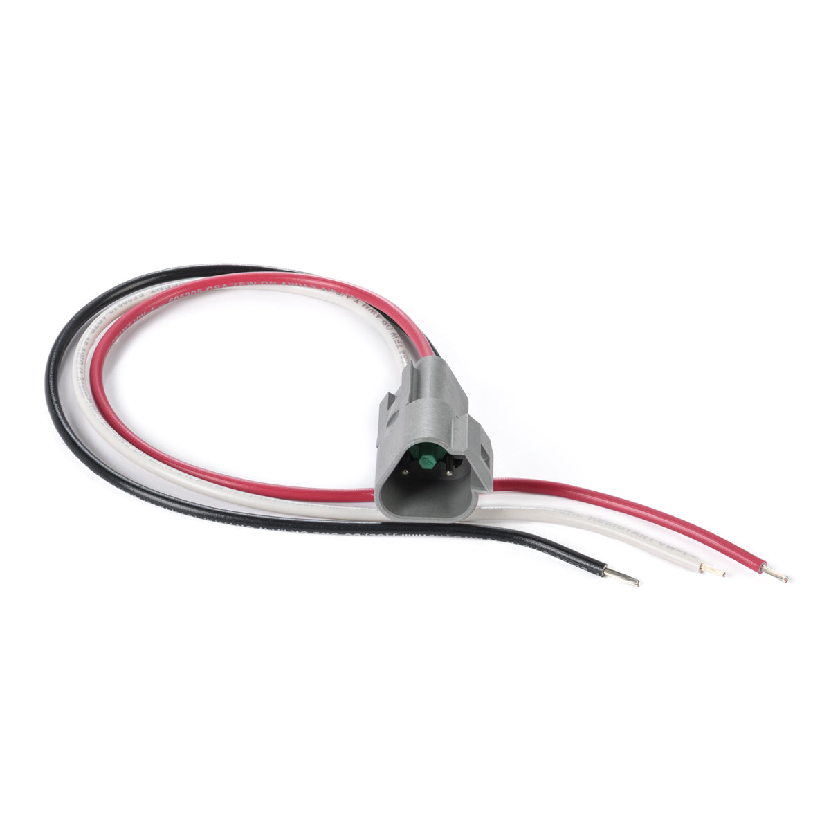 DT03GY-PR-16-1FT - Deutsch DT Series 3 Pin Connector Receptacle Pigtail, 16AWG