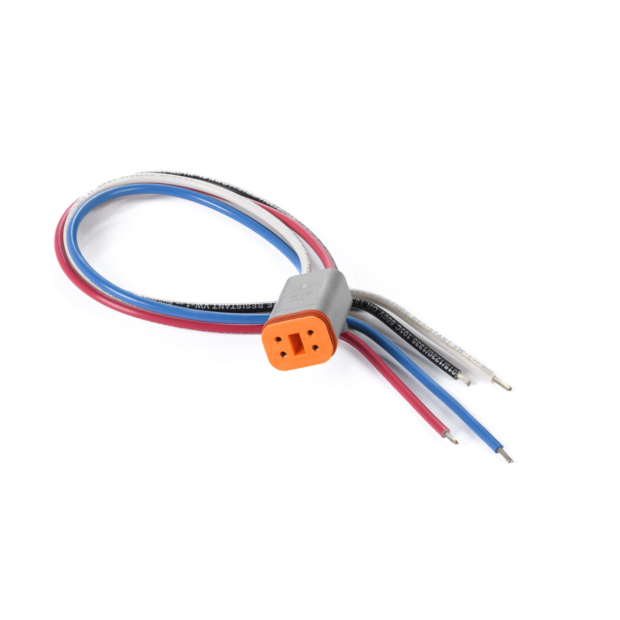 DT04GY-PP-16-1FT - Deutsch DT Series 4 Socket Connector Plug Pigtail, 16AWG