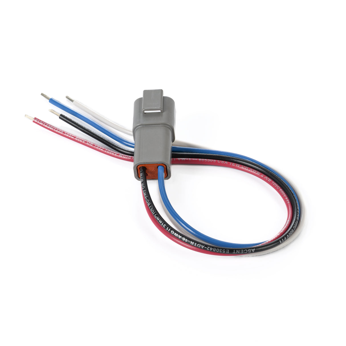 DT04GY-PR-16-1FT - Deutsch DT Series 4 Pin Connector Receptacle Pigtail, 16AWG