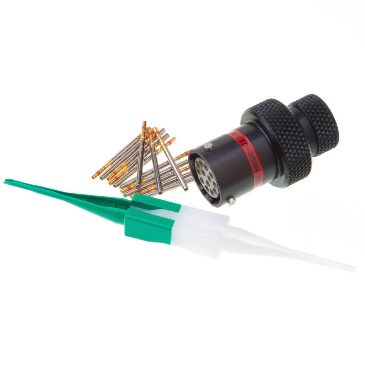 AS110-35SN - AS Series - Inline Receptacle Kit - Shell Size 10, 13 Cavity, Size 22 Socket, 22-26 AWG, Red