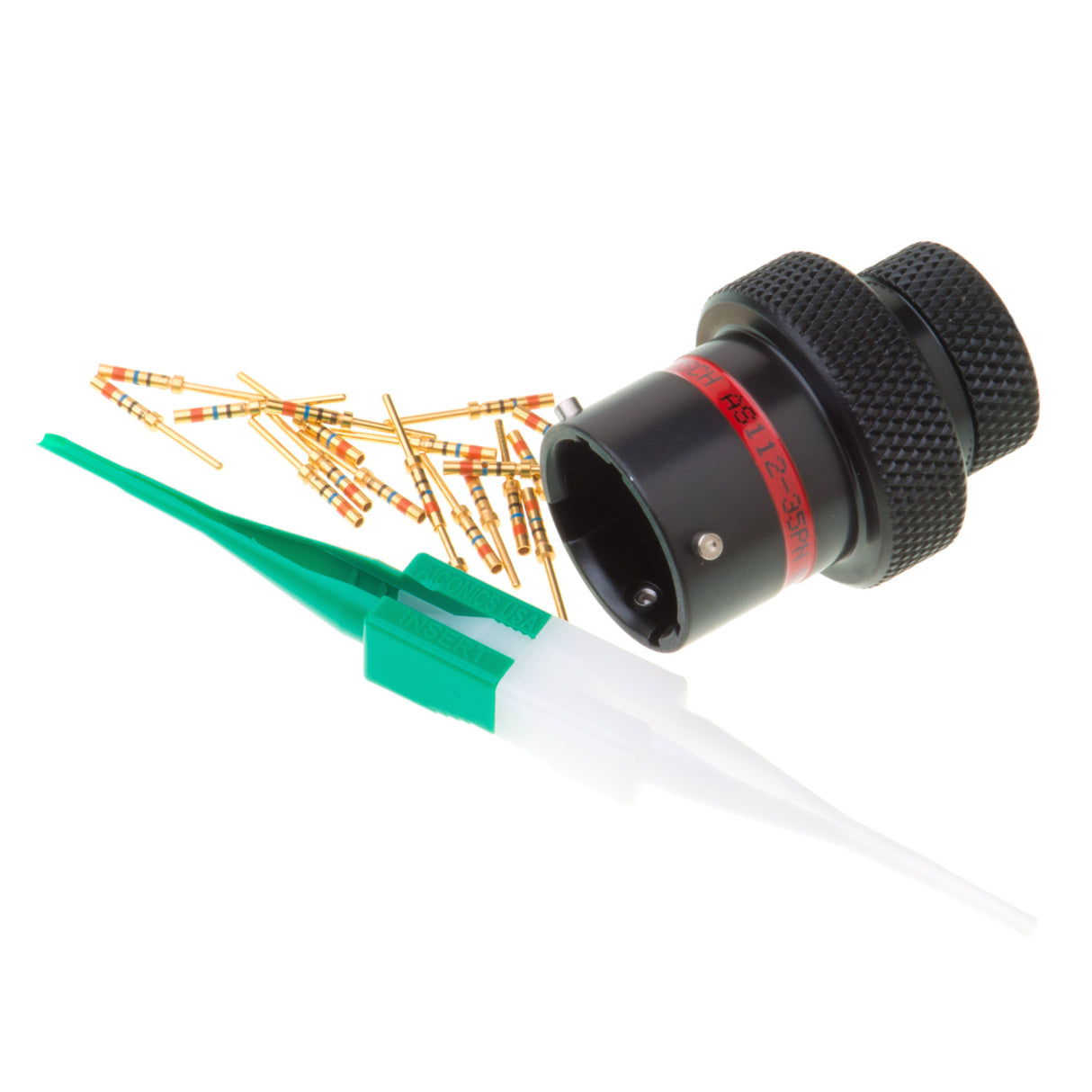 AS112-35PN - AS Series - Inline Receptacle Kit - Shell Size 12, 22 Cavity, Size 22 Pins, 22-26 AWG, Red