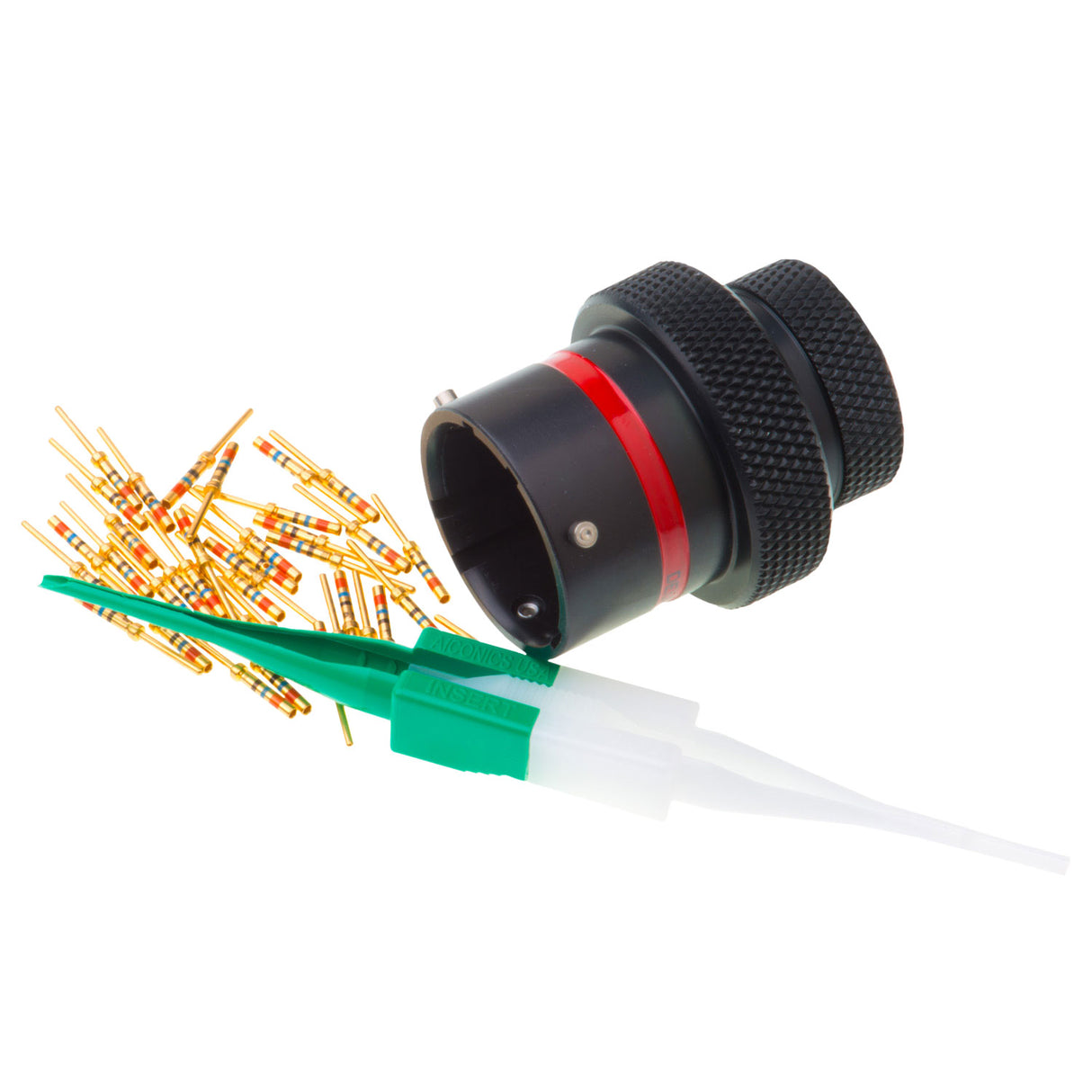 AS114-35PN - AS Series - Inline Receptacle Kit - Shell Size 14, 37 Cavity, Size 22 Pins, 22-26 AWG, Red