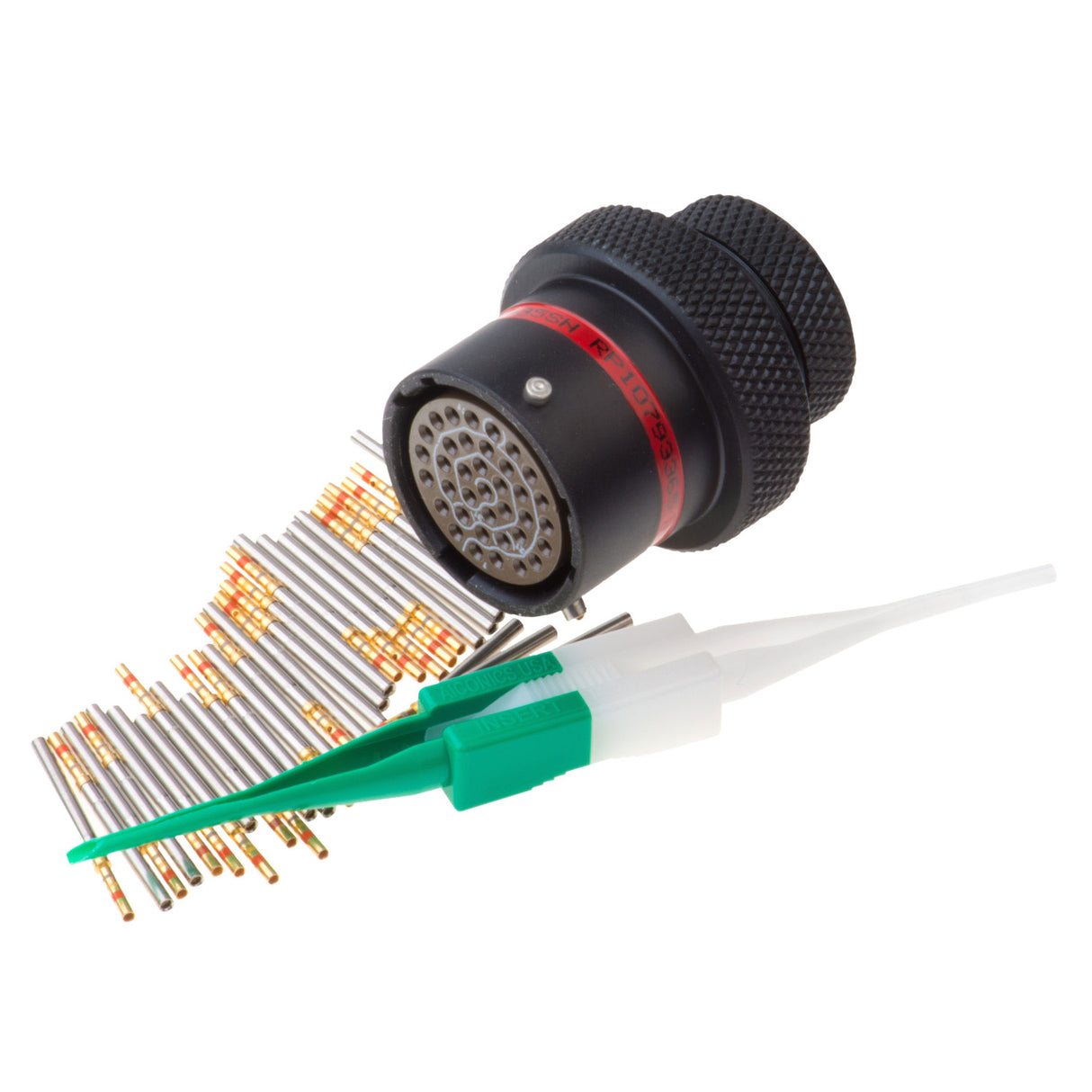 AS114-35SN - AS Series - Inline Receptacle Kit - Shell Size 14, 37 Cavity, Size 22 Sockets, 22-26 AWG, Red