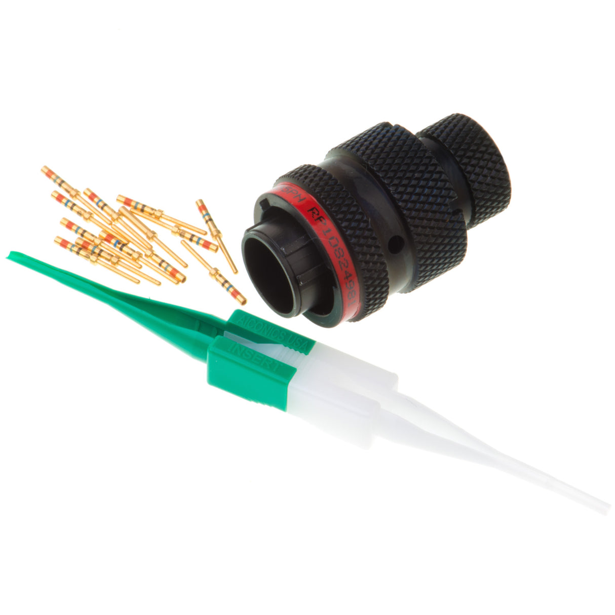 AS610-35PN - AS Series - Plug Kit - Shell Size 10, 13 Cavity, Size 22 Pins, 22-26 AWG, Red