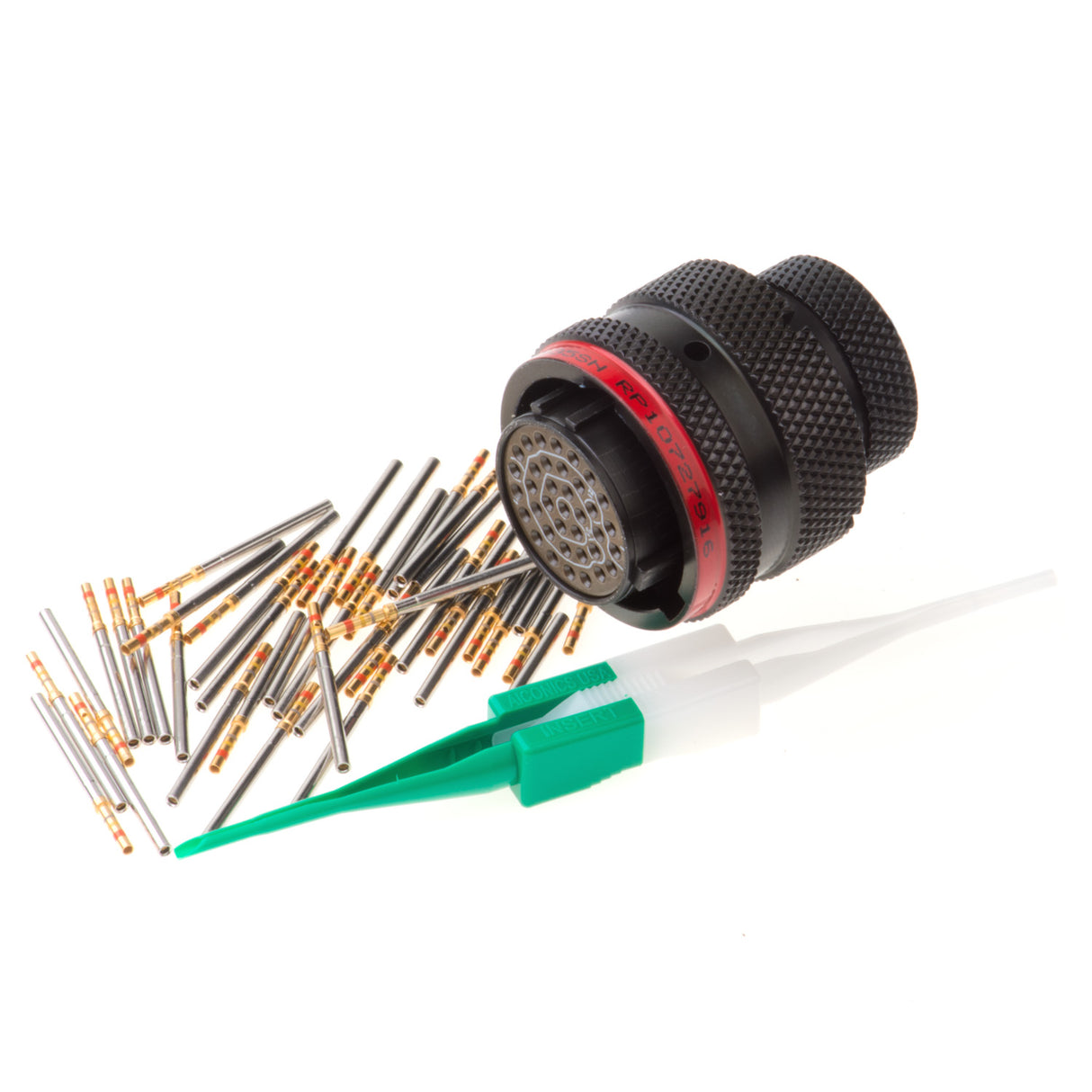 AS614-35SN - AS Series - Plug Kit - Shell Size 14, 37 Cavity, Size 22 Sockets, 22-26 AWG, Red
