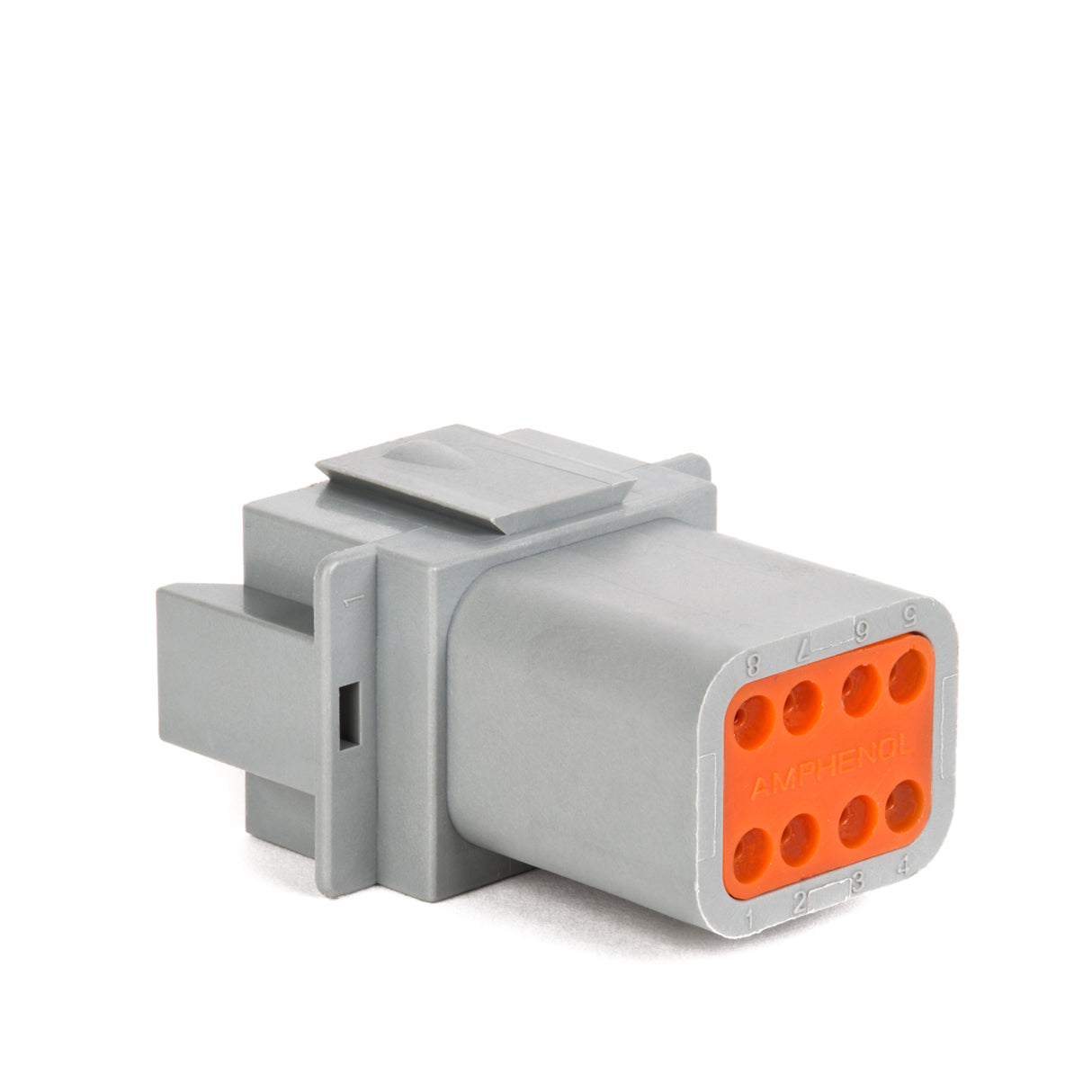 AT04-08PA - AT Series - 8 Pin Receptacle - A Key, In-line, Gray