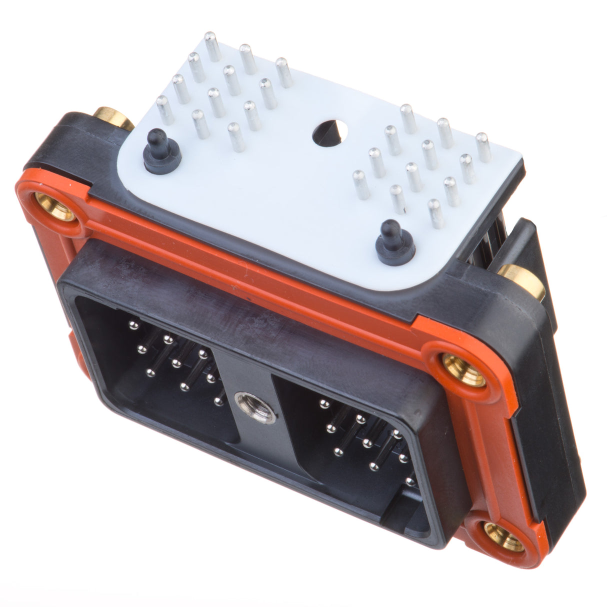 DRC13-24PA - DRC Series - 24 Pin Receptacle - A Key, 90° Molded Pins, PCB, Black