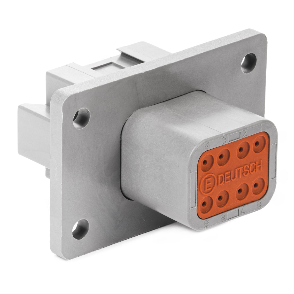 DT04-08PA-CL03 - DT Series - 8 Pin Receptacle - A Key, Welded Flange, Reduced Dia. Seals, Gray