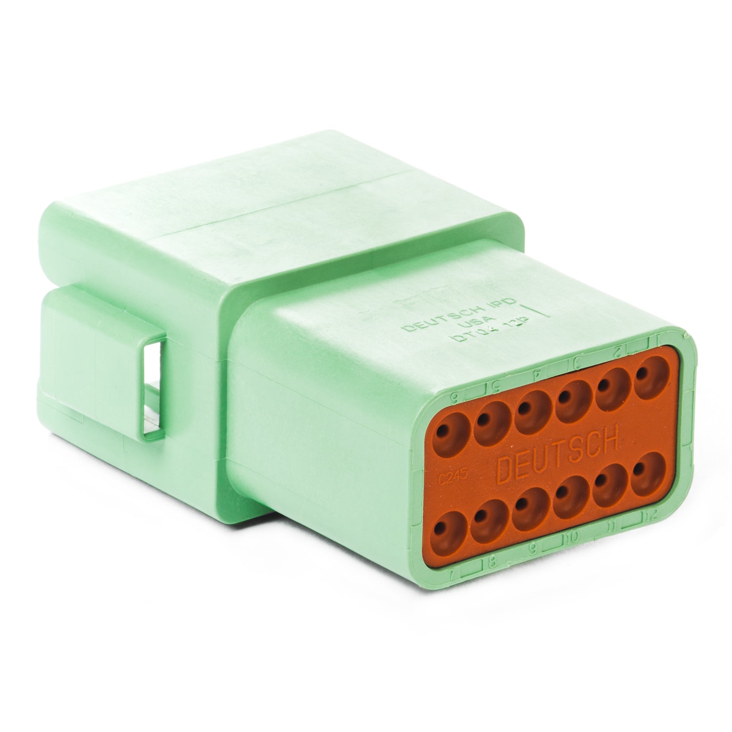 DT04-12PC-B016 - DT Series - 12 Pin Receptacle - Enhanced C Key, Green
