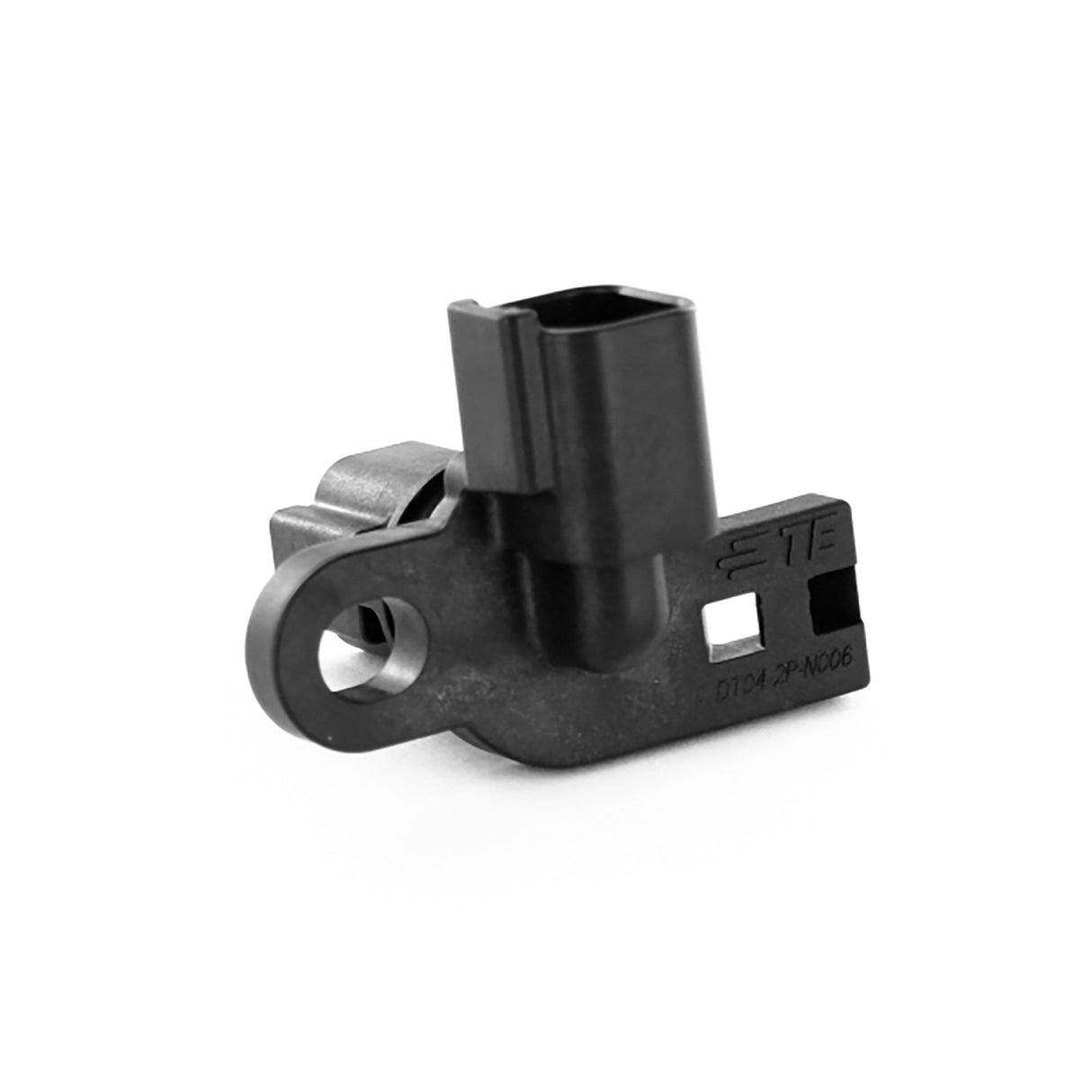 DT04-2P-N006 - DT Series - 2 Pin Receptacle - 90 Degree, Molded-In Pins, Flange, Black