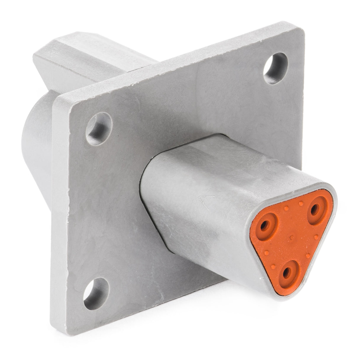 DT04-3P-L012 - DT Series - 3 Pin Receptacle - Welded Flange, Gray