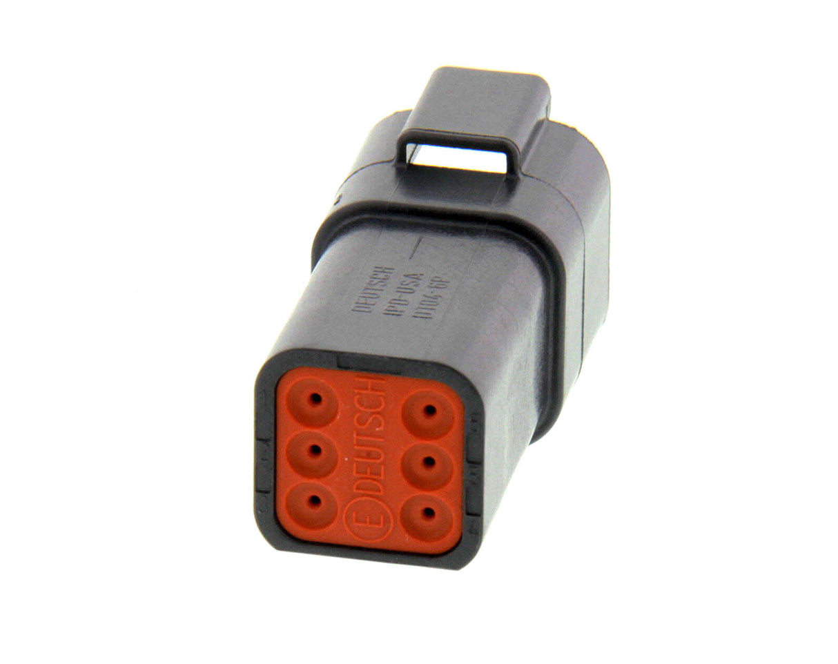 DT04-6P-CE02 - DT Series - 6 Pin Receptacle - Reduced Dia. Seal, Black