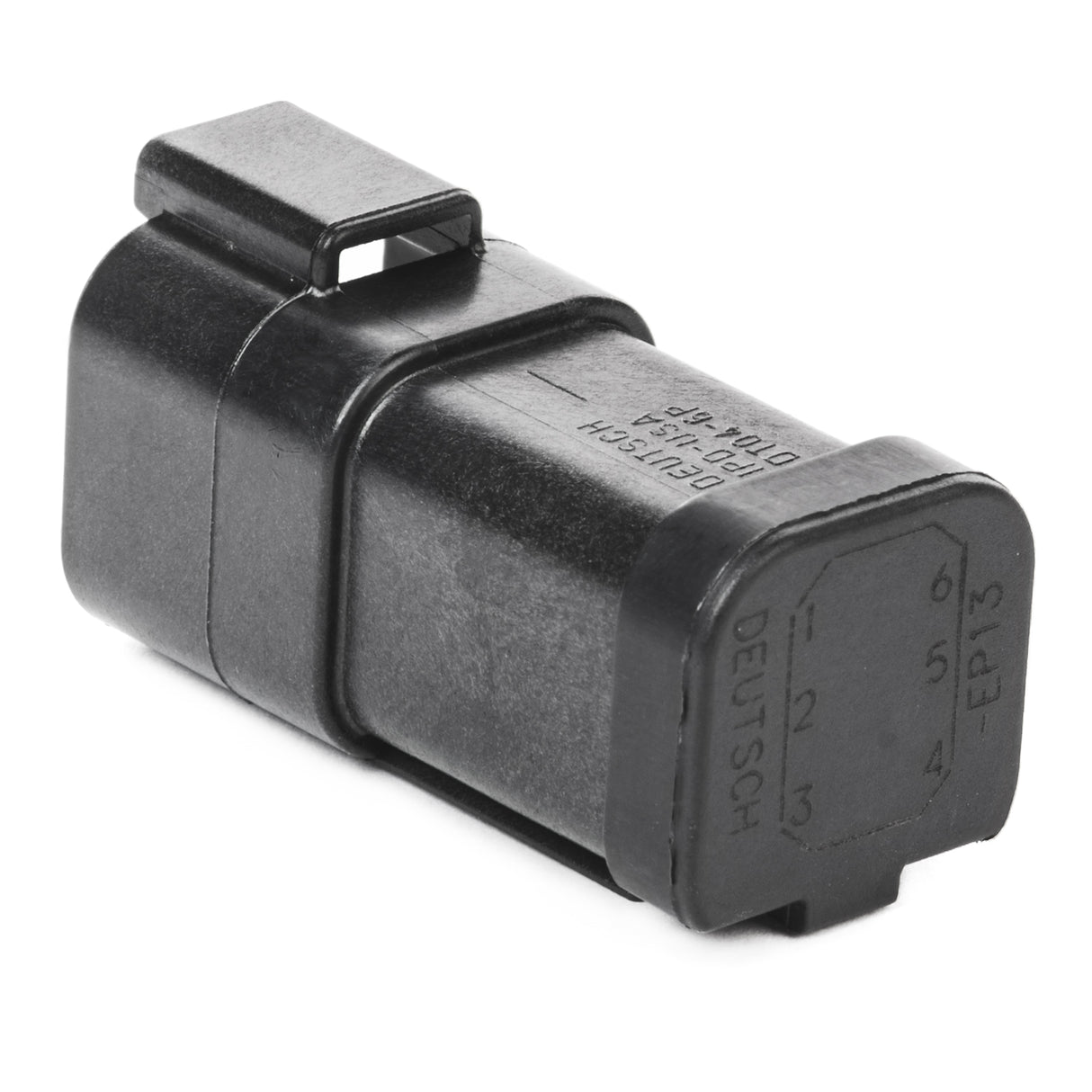 DT04-6P-EP13 - DT Series - 6 Pin Receptacle - (1) 6 Pin Buss, Nickel Contacts, Black