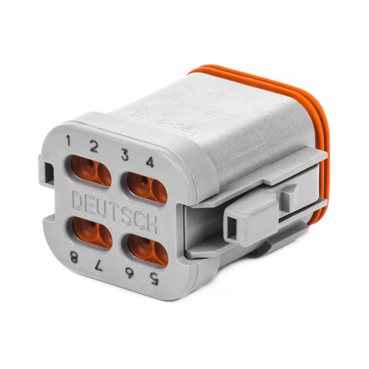 DT06-08SA-E003 - DT Series - 8 Socket Plug - A Key, End Cap, Gray