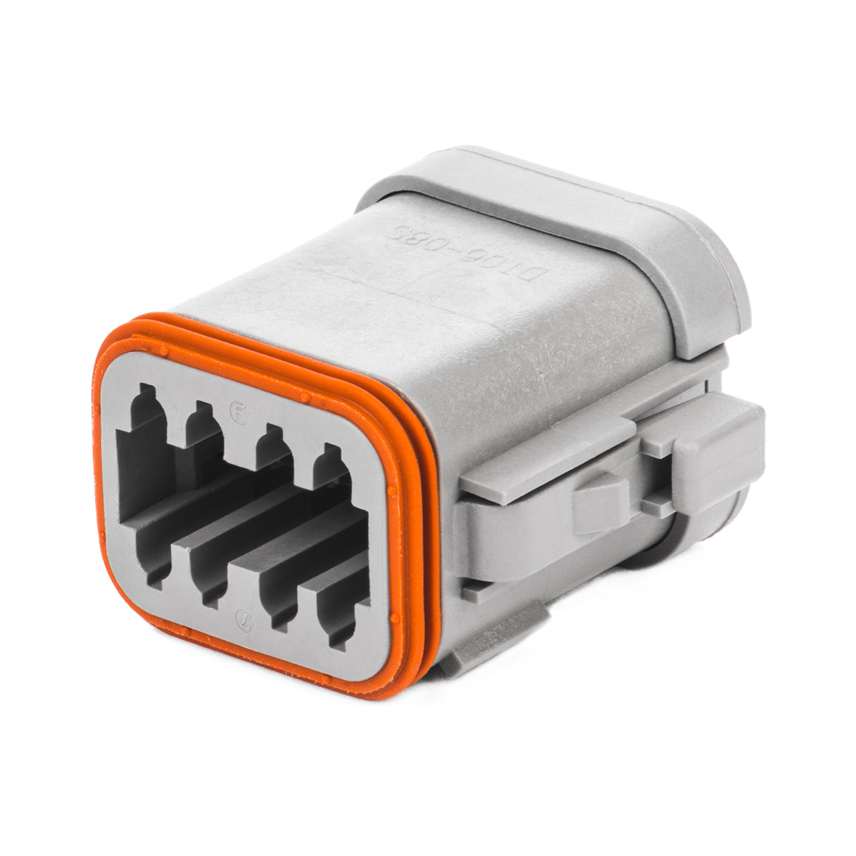 DT06-08SA-E003 - DT Series - 8 Socket Plug - A Key, End Cap, Gray