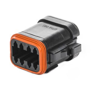 DT06-08SA-EP08 - DT Series - 8 Socket Plug - A Key, End Cap, Enhanced Seal Retention, Black