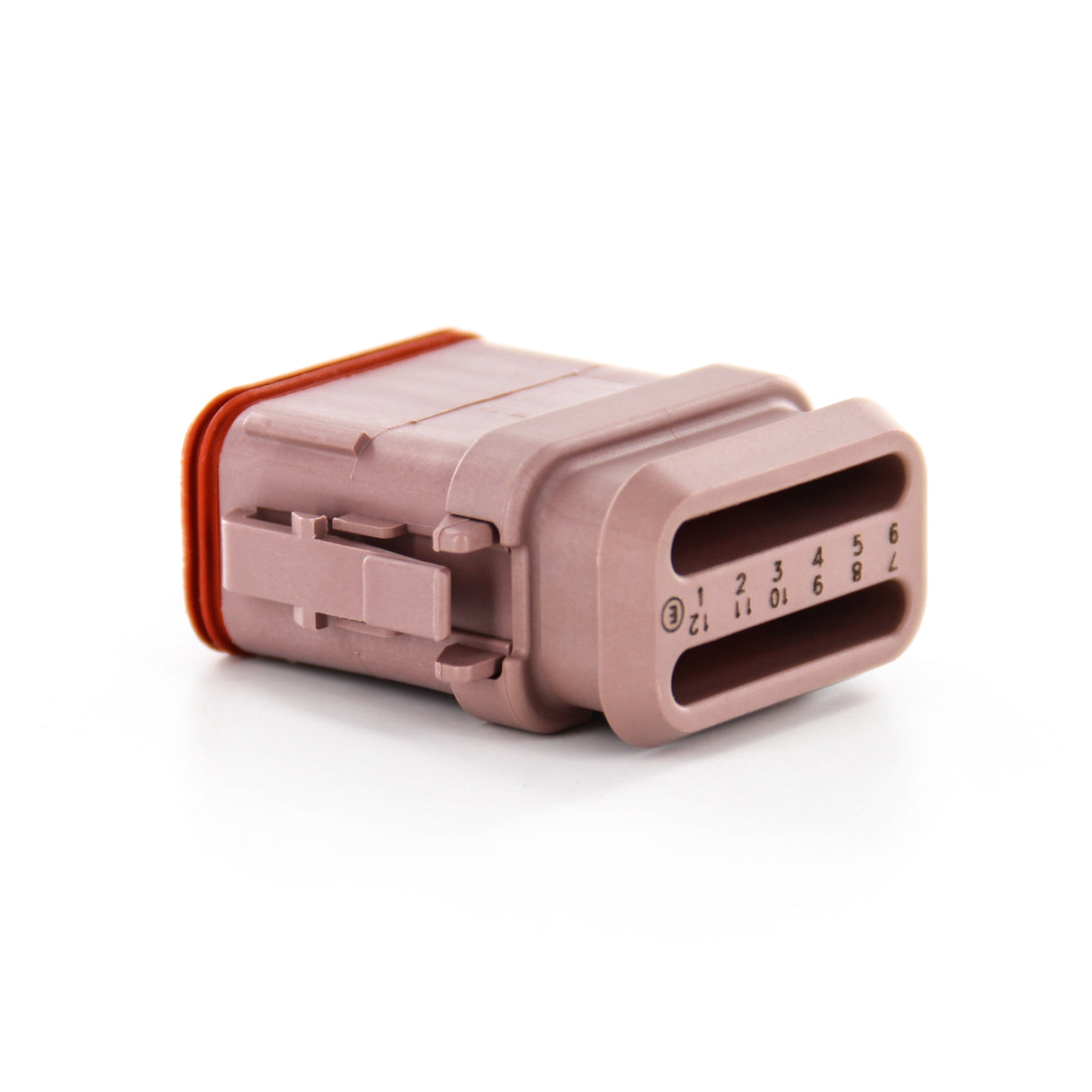 DT06-12SD-CE04 - DT Series - 12 Socket Plug - D Key, Reduced Dia. Seals, Shrink Boot Adapter, Brown