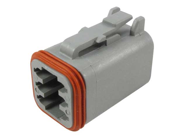 DT06-6S-C015- DT Series- 6 Socket Plug - Reduced Dia. Seals, Gray