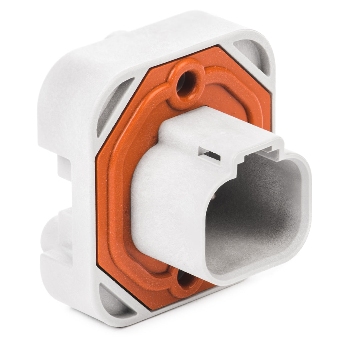 DT15-4P - DT13 Series - 4 Pin Receptacle - Straight Molded Pins, PCB Mount, Gray