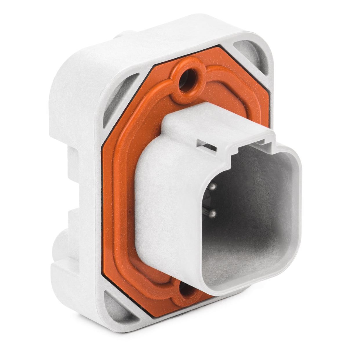 DT15-6P - DT15 Series - 6 Pin Receptacle - Straight Molded Pins, PCB Mount, Gray