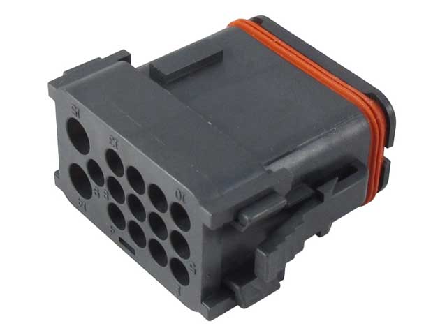 DT16-15SA-K003 - DT Series- Enhanced Seal Retention, 15 Cav, A Key, End Cap, Purple