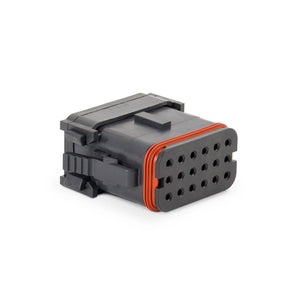 DT16-18SC-K004 - DT16 Series - 18 Socket Plug - C Key, End Cap, Enhanced Seal Retention, Black
