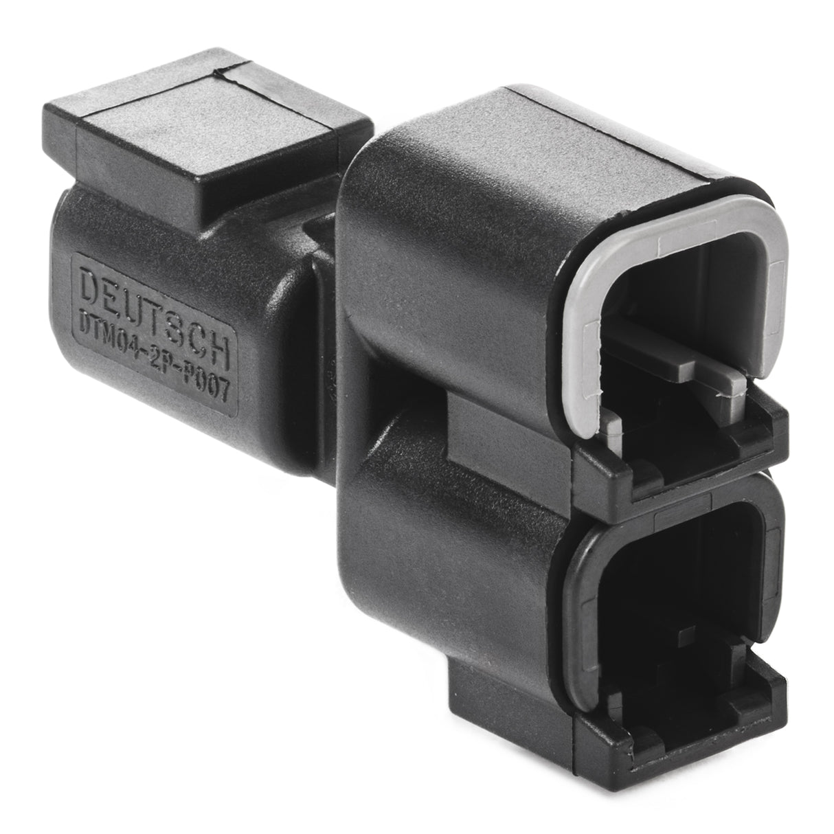 DTM04-2P-P007 - DTM Series - 2 Pin Receptacle - Terminating Resistor, "Y" Connector, Molded-in Gold Pins, J1939, Black