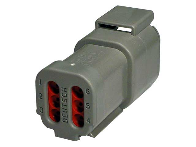 DTM04-6P-E003 - DTM Series - 6 Pin Receptacle - End Cap, Gray