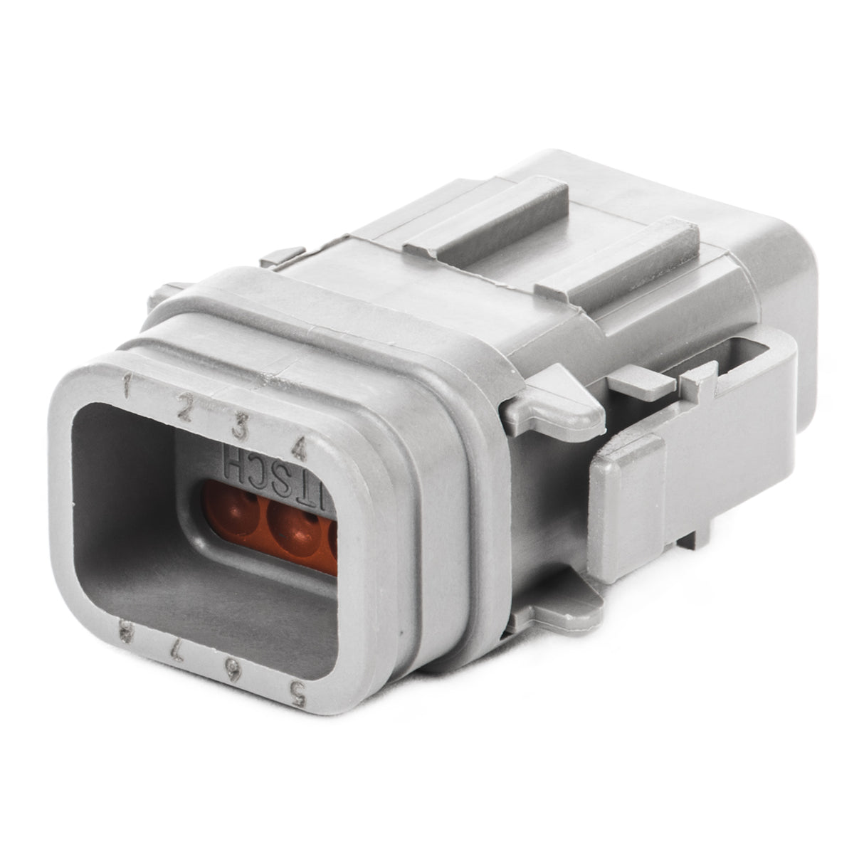 DTM06-08SA-E007 - DTM Series - 8 Socket Plug - A Key, Shrink Boot Adapter, Gray