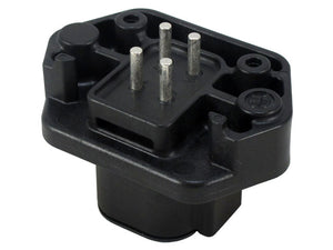 DTP15-4P - DTP Series- 4 Cavity Receptacle,  Straight molded pins, Black