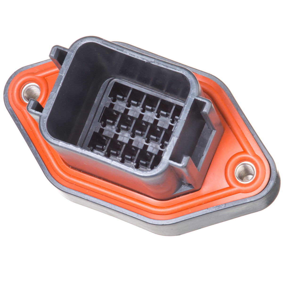 DTV02-18PB-C032 - DTV Series - 18 Pin Receptacle - Sealed Flange, Gasket, End Cap, B Key, Cavities 7 thru 12 blocked, Black