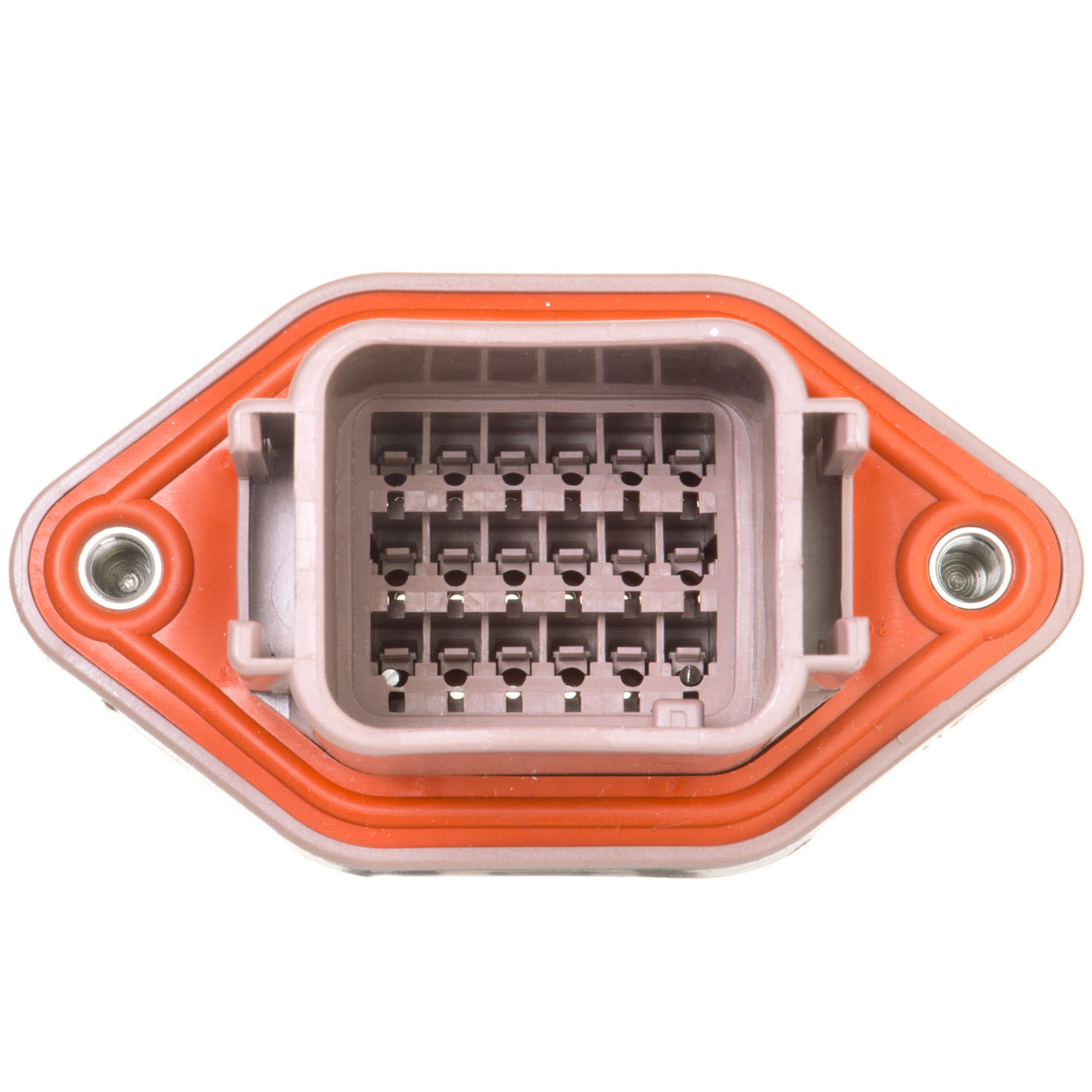 DTV02-18PD - DTV Series - 18 Pin Receptacle - Sealed Flange, Gasket, End Cap, D Key, Brown