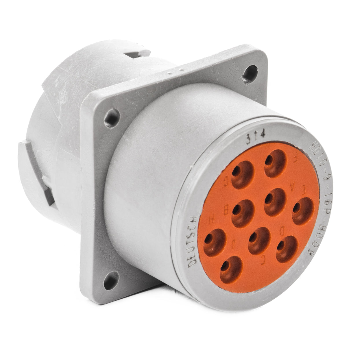 HD10-9-16P-B009 - HD10 Series - 9 Pin Receptacle - Non-Threaded Rear, Flange, Gray