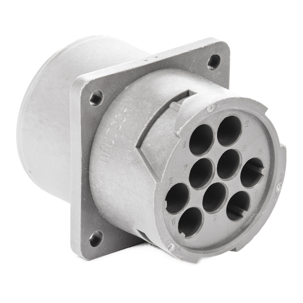 HD10-9-16P-B009 - HD10 Series - 9 Pin Receptacle - Non-Threaded Rear, Flange, Gray
