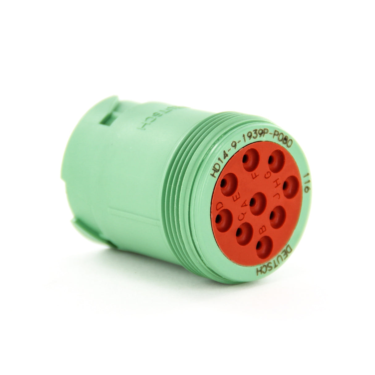HD14-9-1939P-P080 - HD10 Series - 9 Pin Receptacle - Threaded Rear, J1939 Type II, Green