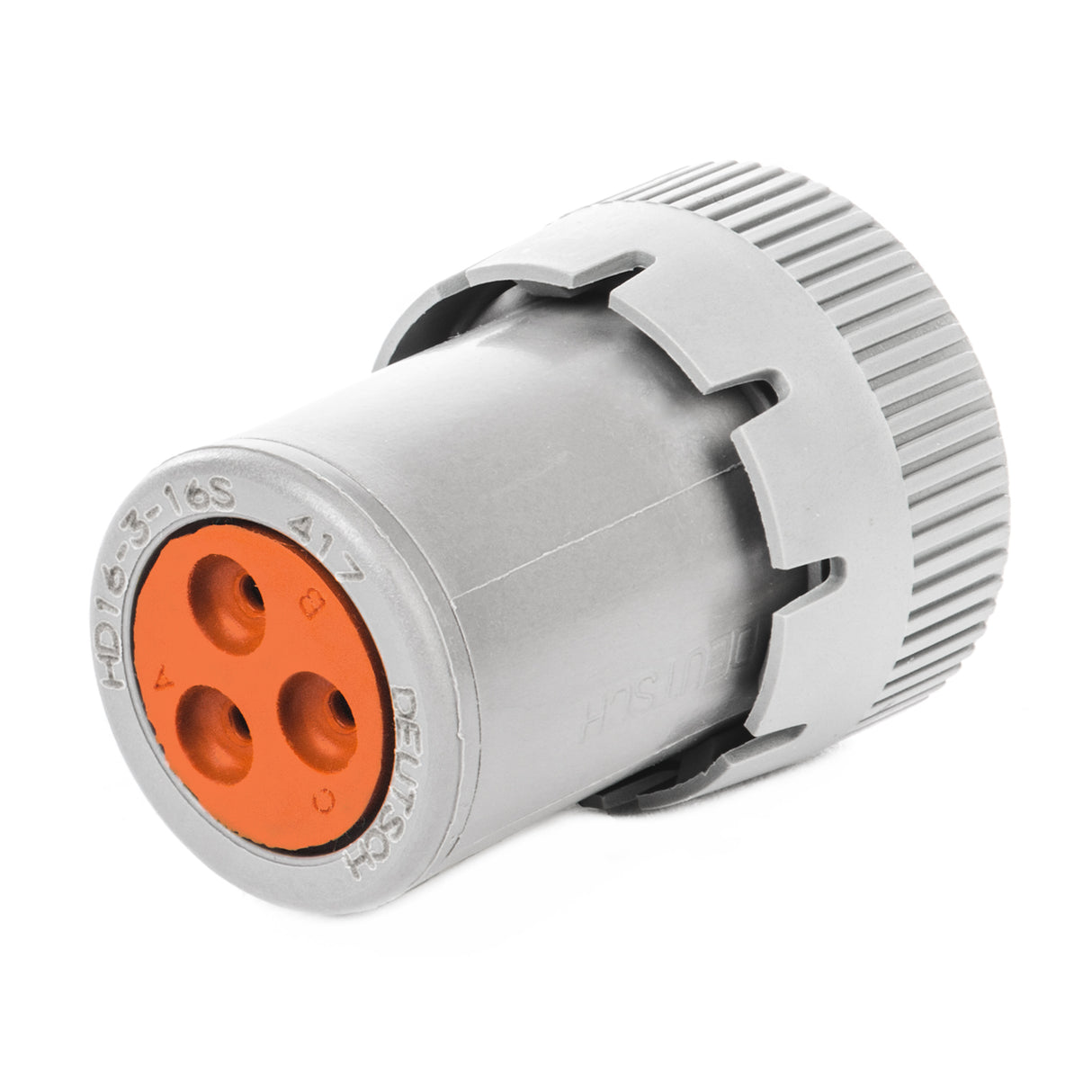 HD16-3-16S - HD10 Series - 3 Socket Plug - Non-Threaded Rear, Gray