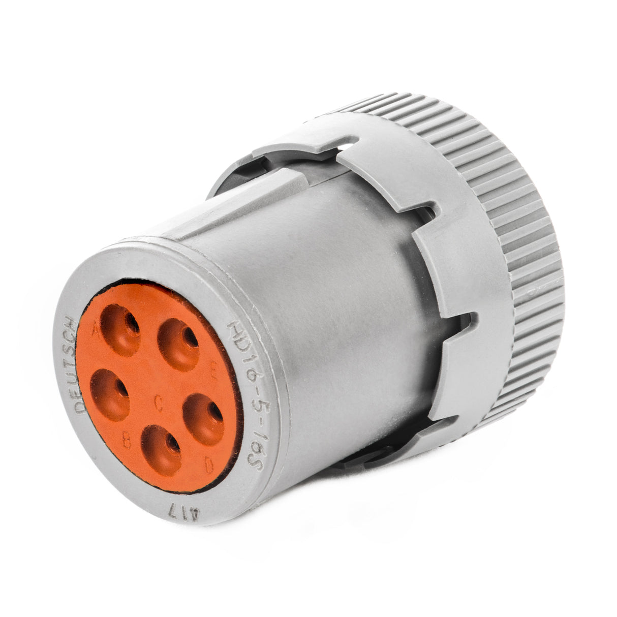 HD16-5-16S - HD10 Series - 5 Socket Plug - Non-Threaded Rear, Gray