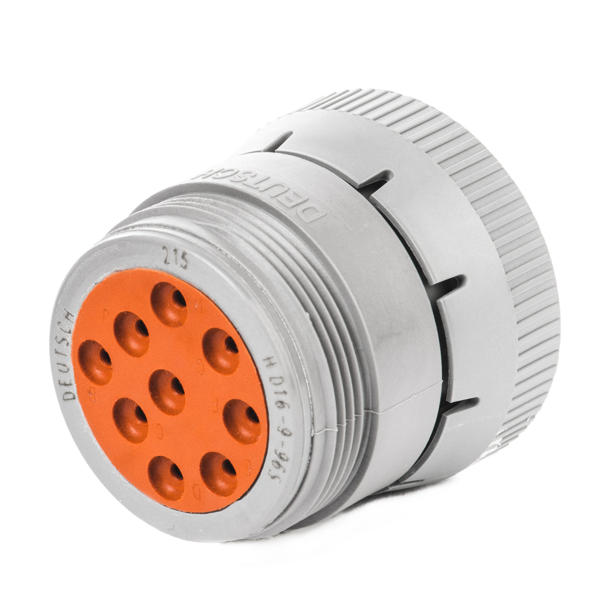 HD16-9-96S - HD10 Series - 9 Socket Plug - Threaded Rear, Gray